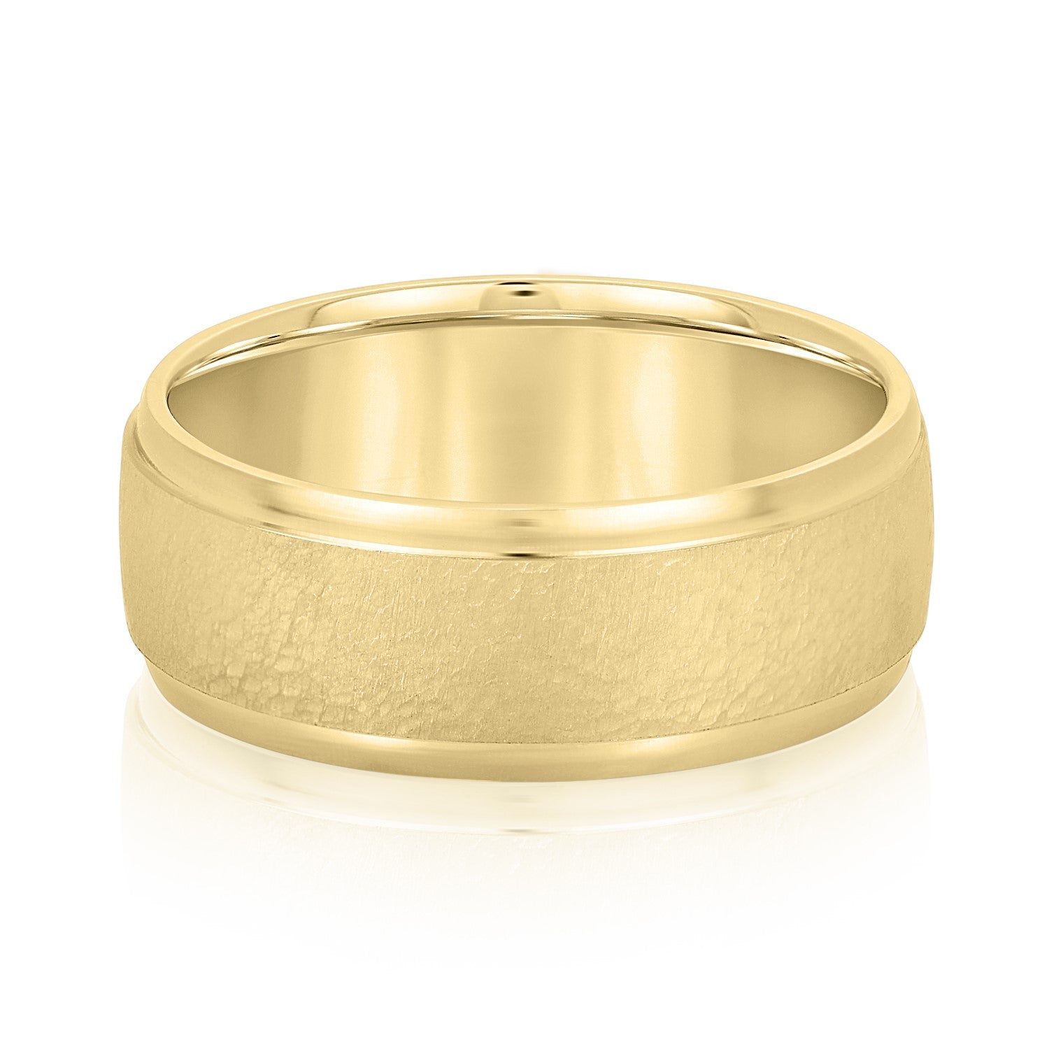 Men's Classic Low Dome Matte Center Band-VIRABYANI